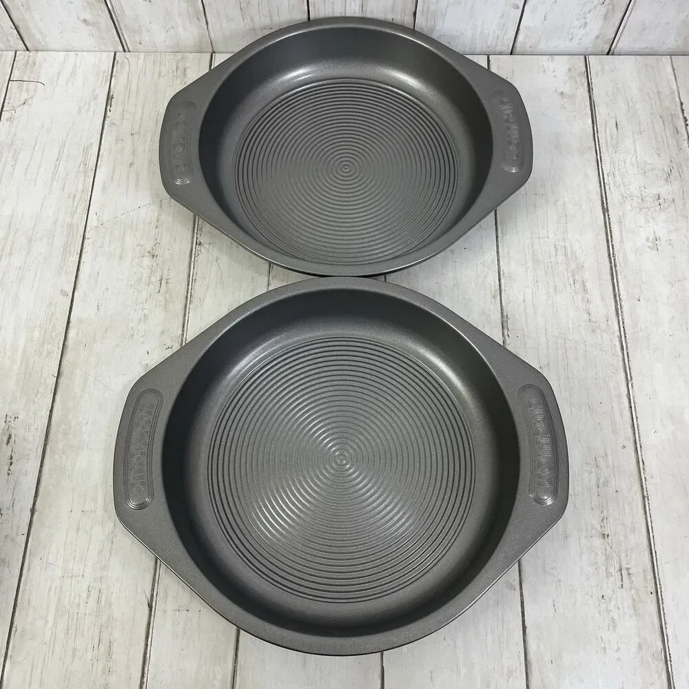Circulon 9” Round Cake Pan  Total® Nonstick Bakeware Gray - Set Of 2 - New